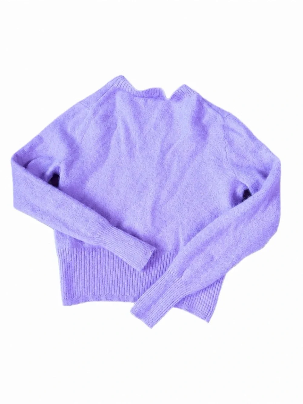 J.Crew Cashmere Crewneck Sweater Ash Lilac Purple Small Cropped